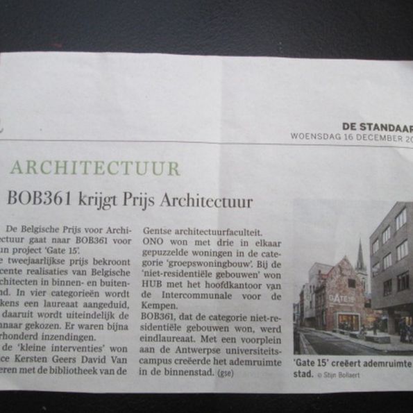 BOB361 krijgt Prijs Architectuur